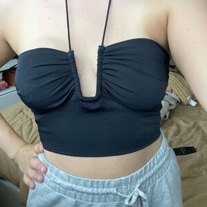 Abercrombie black crop top